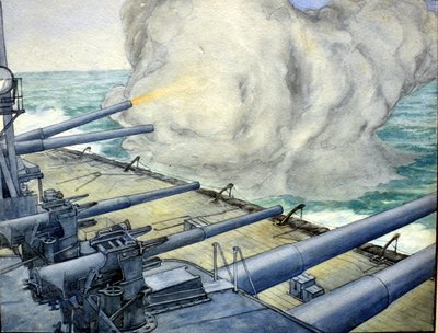 Ships cannons by Charles John de Lacy